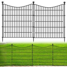10 Panels No Dig Dog Fence Outdoor for Yard, 32 in H X 23.6 ft L Decorative...