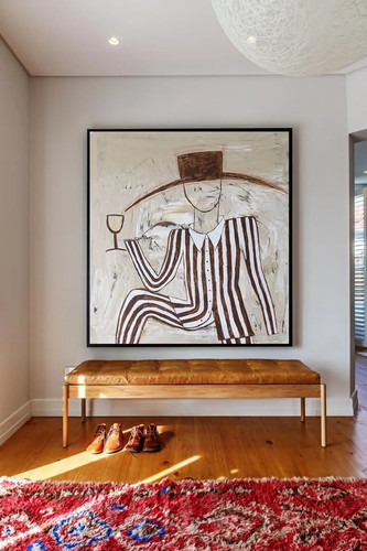 Oversized Abstract Cowboy Painting, Textured Western Wall Art, Modern Boho