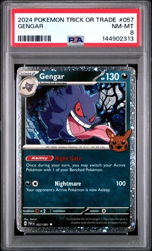 2024 POKEMON TRICK OR TRADE #057 GENGAR PSA 8