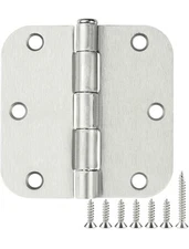 54 Pack Interior Door Hinges Brushed Nickel 3.5 inch x 3 1/2" 5/8" Round Res...