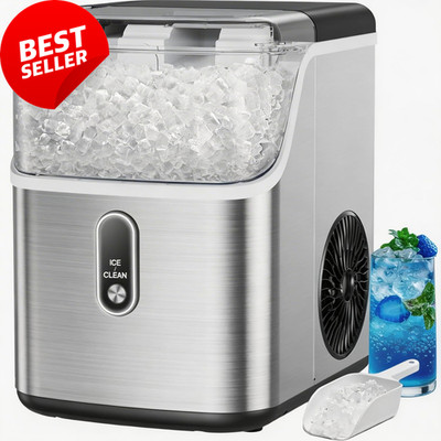 Nugget Ice Maker Countertop 33Lbs Daily Chewable Pellet Ice Machine