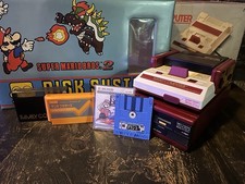 Nintendo Famicom Disk Drive Console Giappone IMBALLO ORIGINALE Con Giochi Bundle (Mario Bros,F1)