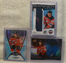 2025-26 SP Game Used Jack Hughes Banner Year Global Series - New Jersey Devils
