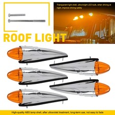 Amber LED 17 Cab Marker Torpedo Light Roof for Peterbilt Kenworth Set Mack of 5