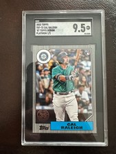 🔥🔥🔥2022 TOPPS '87 Topps T87-72 CAL RALEIGH RC PLATINUM 1/1!!!---9.5 MT+!!!🔥