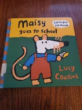 Vintage 1st Edition Maisy Goes To School By Lucy Cousins With Pull Tabs and Pop