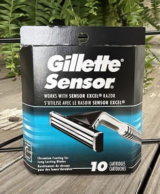 Gillette Sensor Excel Razor Blade Refills - 10 Cartridges Made In Brazil New NIP