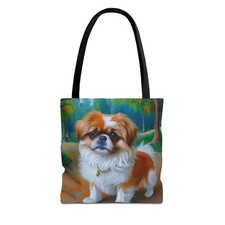 Pekingese Polyester Tote Bag AOP 