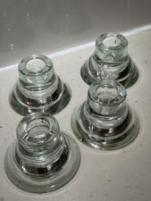 4 Ikea K M Hagberg design Dual Purpose Glass Candle Holders Tealight Taper  