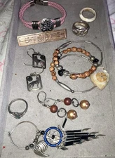 Native Western Jewelry Lot Some 925 Some Unsure Wolf Bolo Bracelet Dreamcatcher.