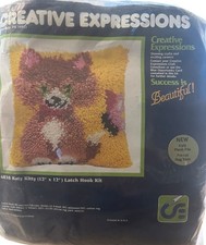 Vtg.1984 Latch Hook kit 6838 Katy Kitty 12"x12" Creative Expressions Nip