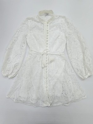 New Collection Mädchen weißes Spitzen-Babydoll-Kleid Größe S neu mit...