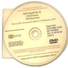 NCR D370-0981-0100 RealPOS 25 OS Recovery Windows EMB for POSReady 2009 NEW