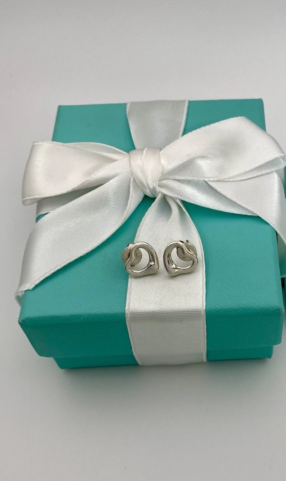 Tiffany & Co Elsa Peretti Sterling Silver Open Heart 11mm Stud Earrings RRP $875 image 6