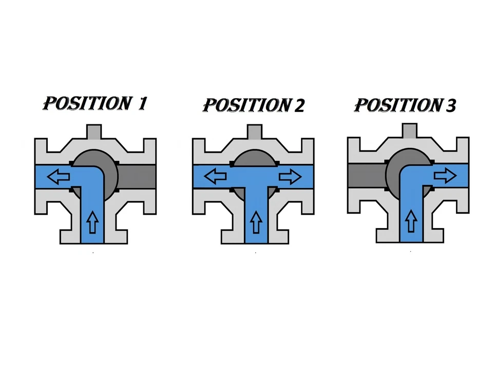 RB 3/4" Three Way T-Port Ball Valve DN20 PN16 CW617N Brass 3-Way Valve ISO 5211 - Image 2 of 4