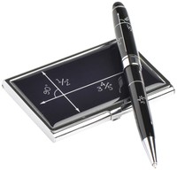 Equinox Gift Card Holder Pen Set Assorted Math Pattern Black Equinox Gift Card Holder Pen Set Assorted Math Pattern Black