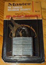 Vintage NOS Master Lock Padlock NO. 3-D Pin Tumbler Made In The USA