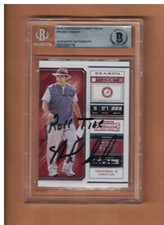 Nick Saban AUTOGRAPHED 2018 CONTENDERS DRAFT PICKS CARD SIGNED BECKETT AUTH