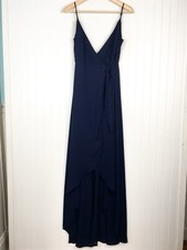 NEW Show Me Your MuMu Navy Blue MARIAH Wrap Maxi Dress Spaghetti Straps Size L