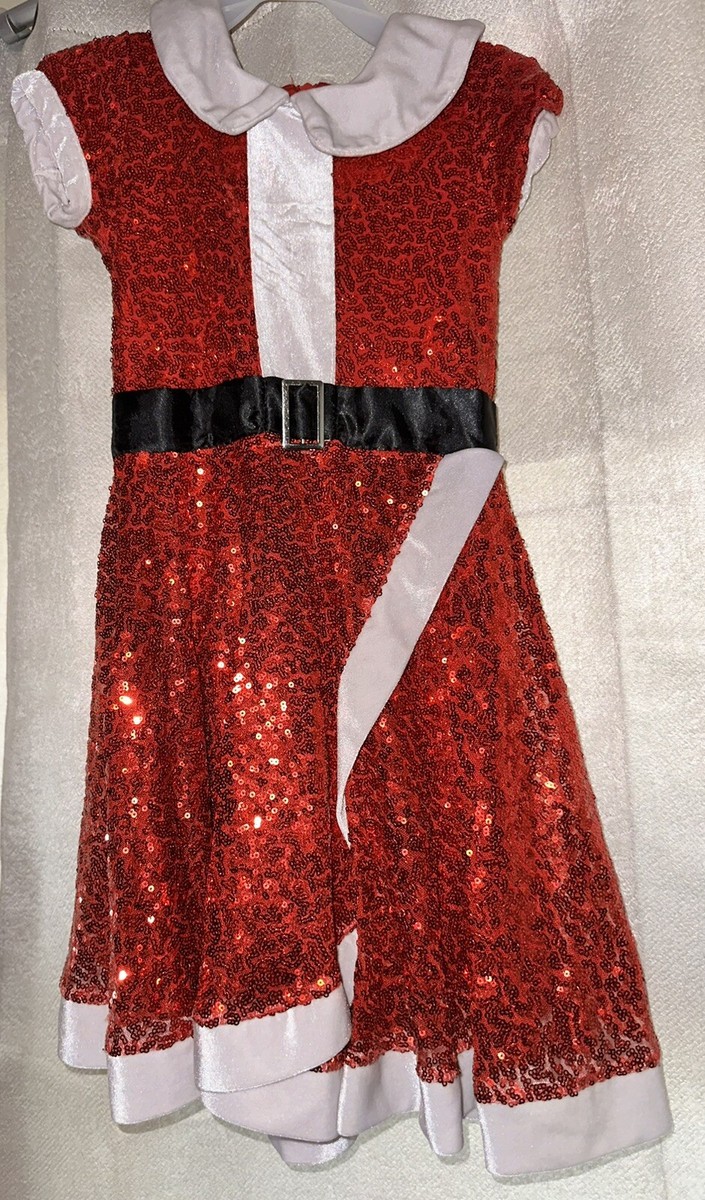 jojo's closet sequin dress JoJo's Closet Red Sequined Christmas Dress - Size 4/5