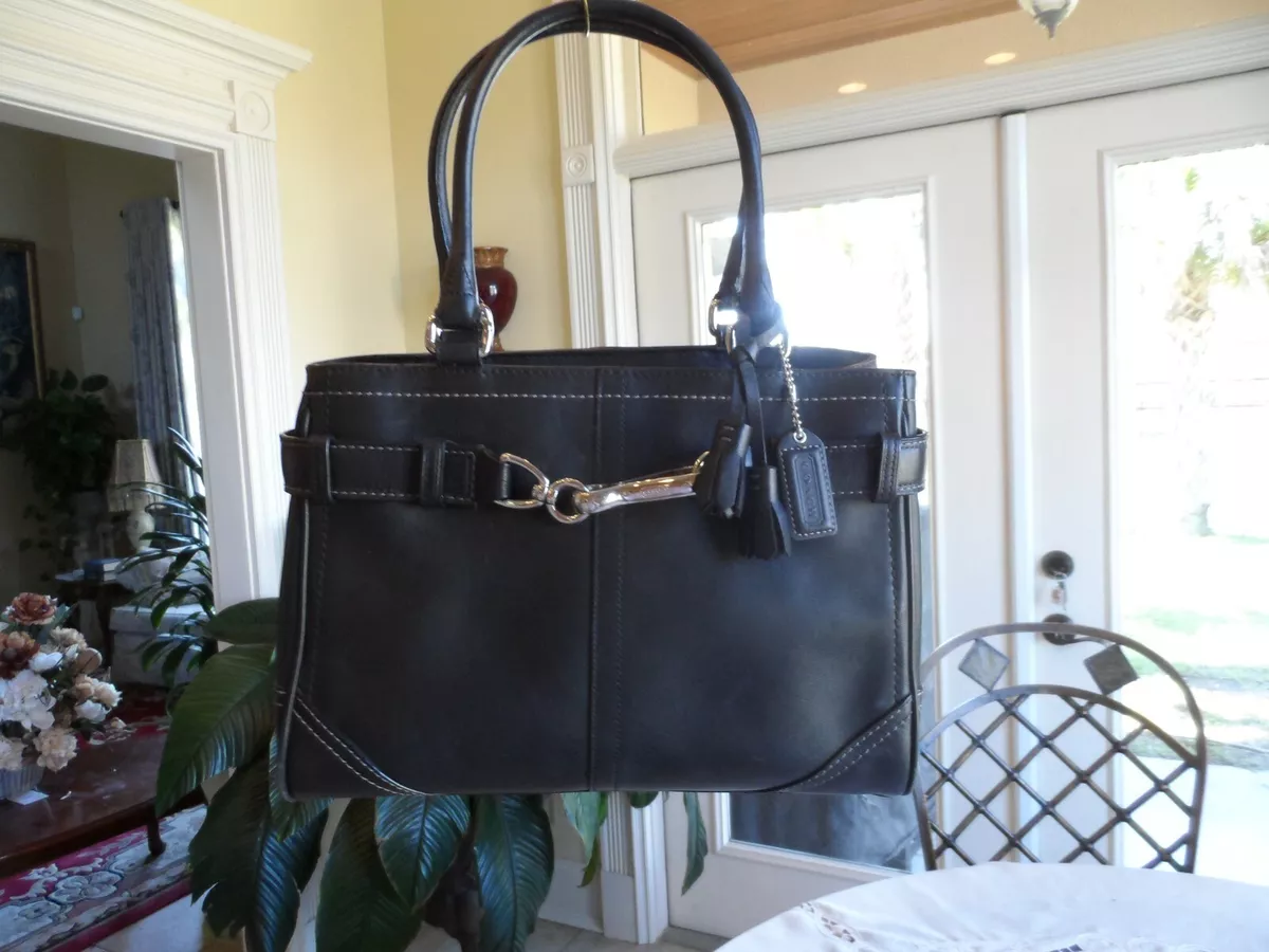 Coach Black Smooth Leather Shoulder Bag eBay