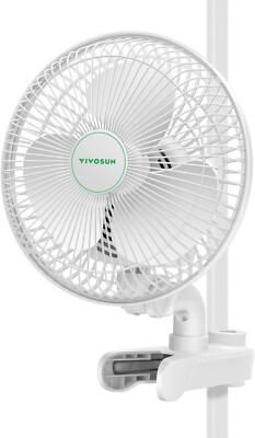 VIVOSUN White Upgraded 6 Inch Clip on Oscillating Fan electric W/Adjustable Tilt