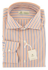 Luigi Borrelli Orange Striped Cotton Shirt - Slim - ZR