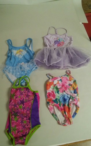 Lot of 4 Girls Swimsuits Bathing Disney Elsa Swimschool H&M 3T - Picture 2 of 9
