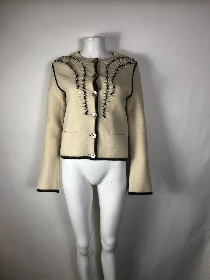 复古 Jean Paul Gaultier 镂空羊毛夹克 S — 第 2/4 张图片