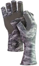 Fish Monkey Half Finger Guide Gloves, Grey Water Camo, XL, FM11-GREYWTRCAM-XL
