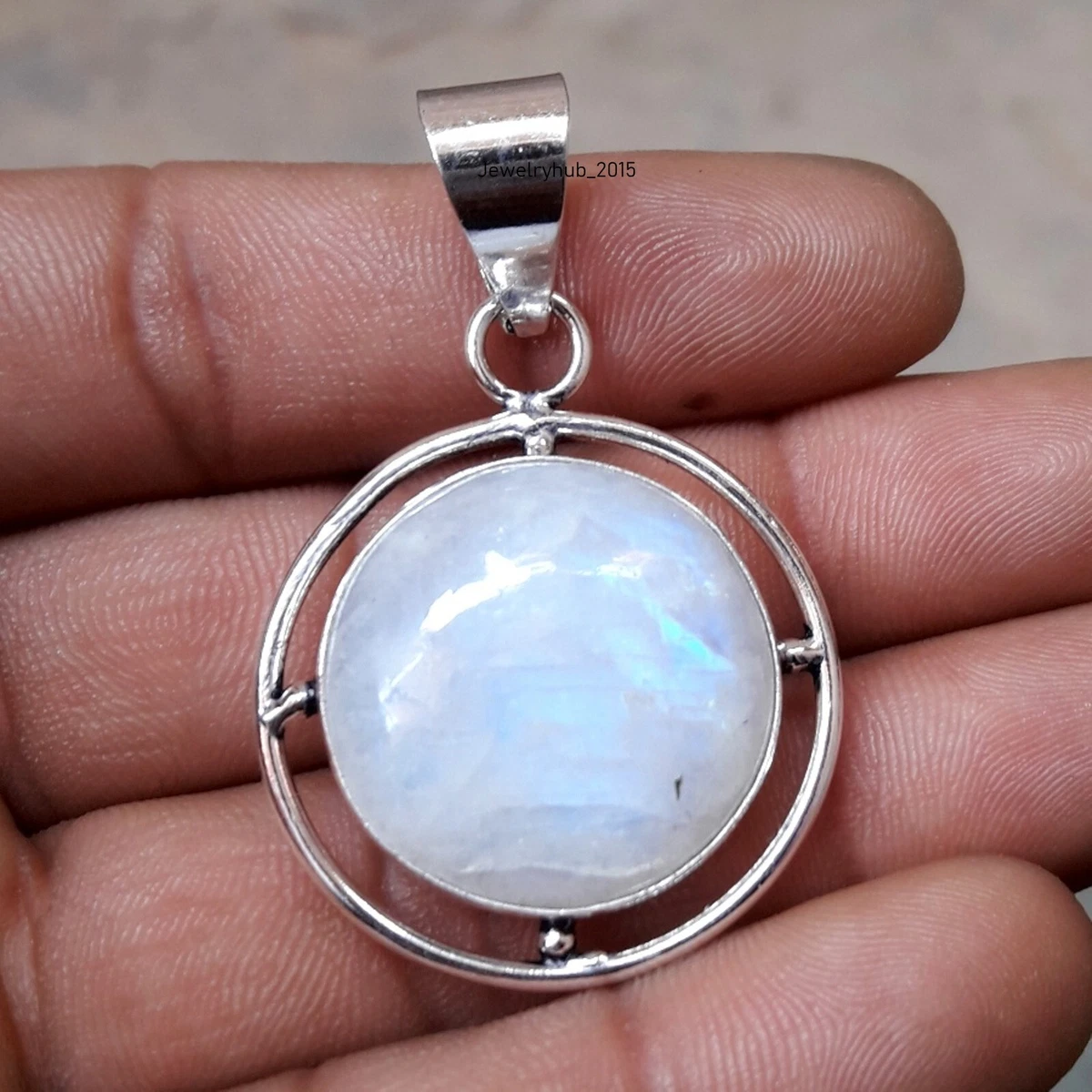Round store moonstone pendant