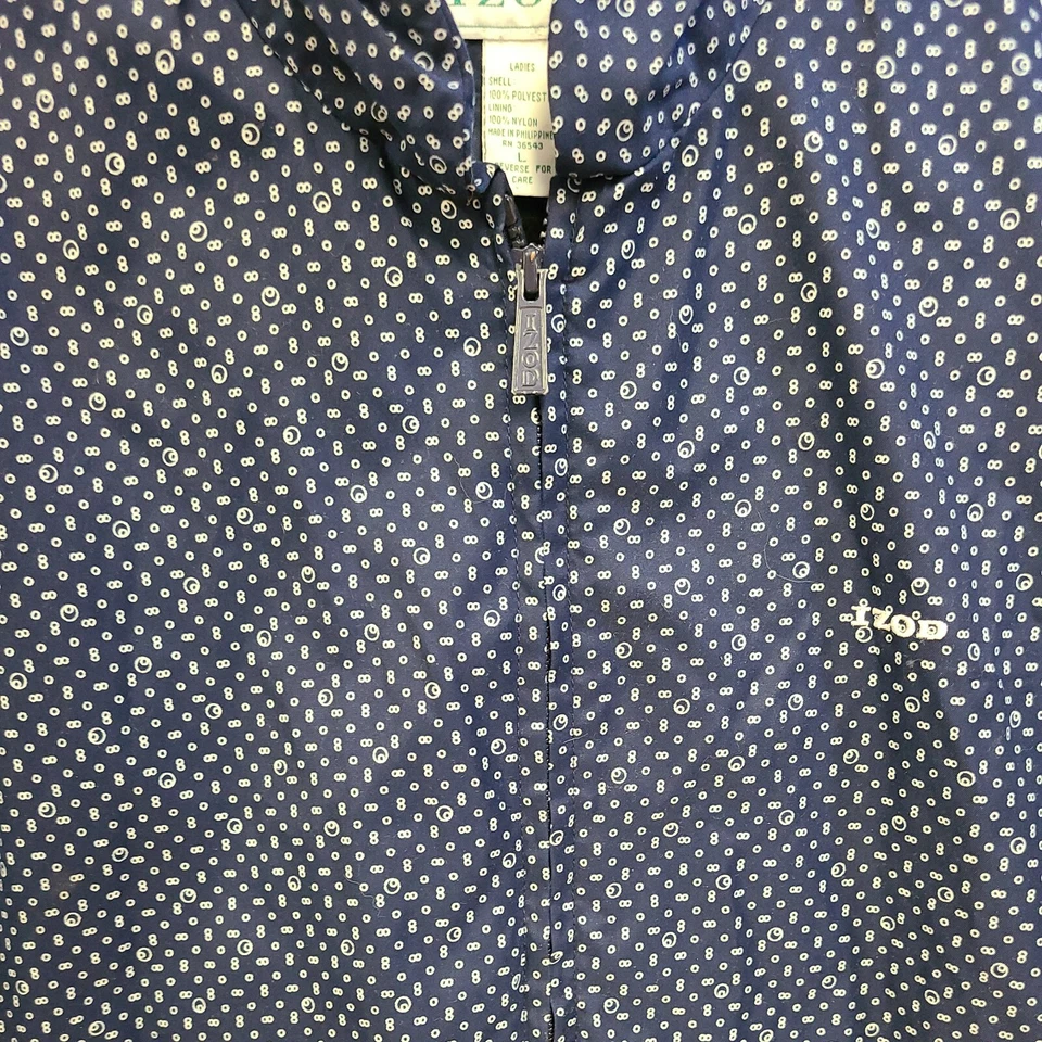 Chaqueta exterior de golf Izod grande azul con cremallera completa para mujer Foto 3 de 4