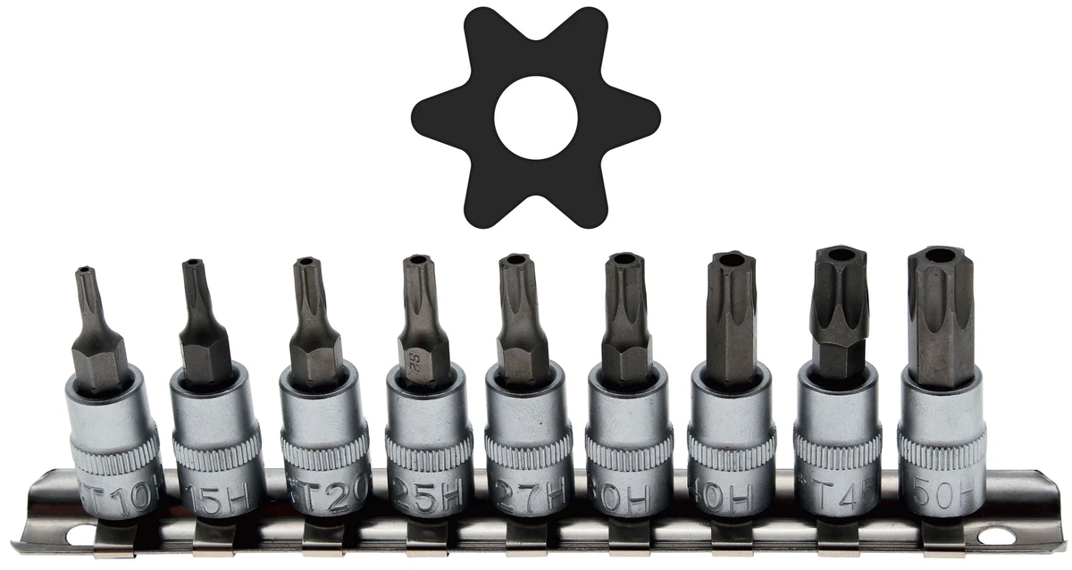 Cles torx set de 9 pieces t10-t50