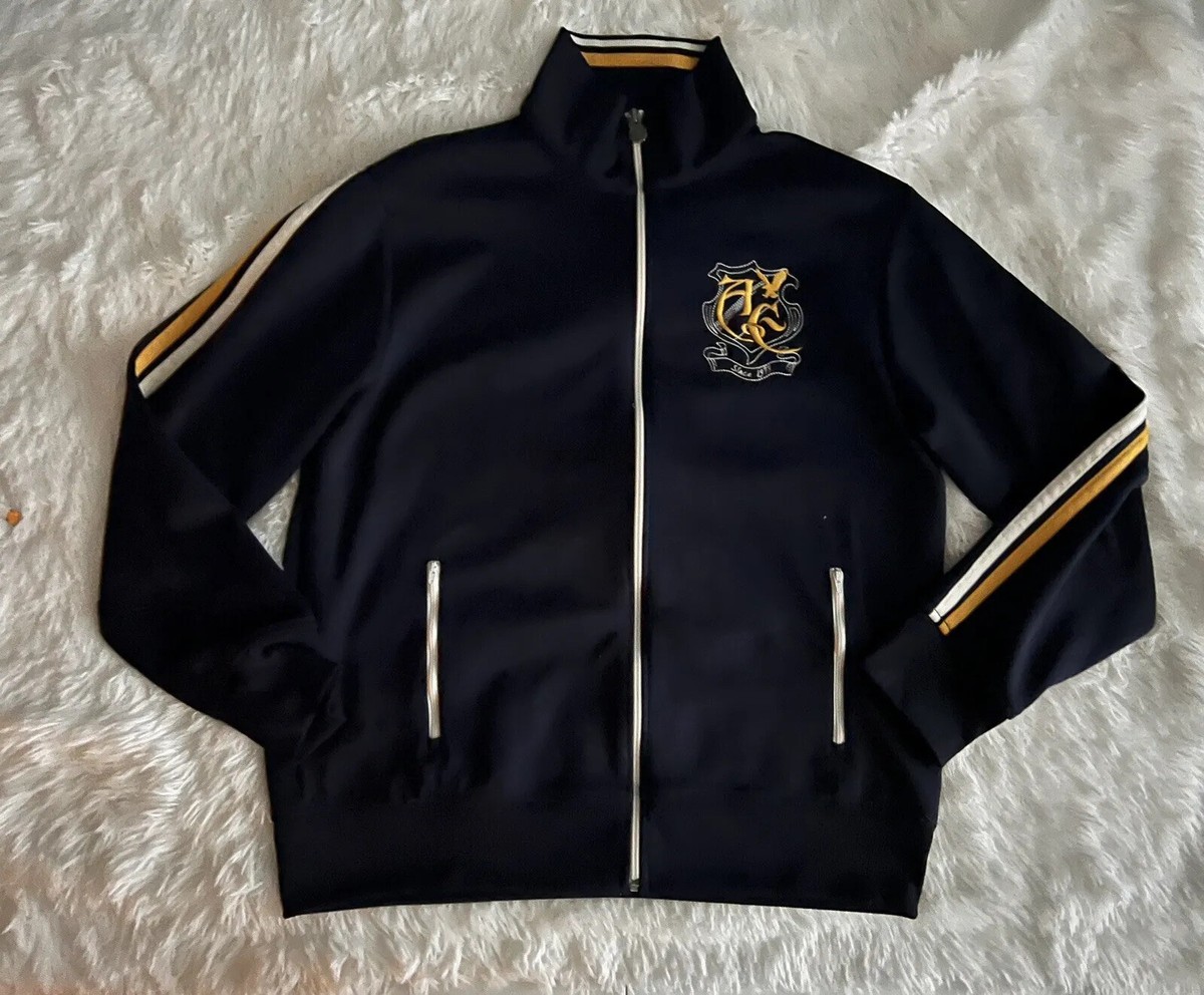 American Eagle Men's Track Jacket Sz Large Full Zip Crest Athletic