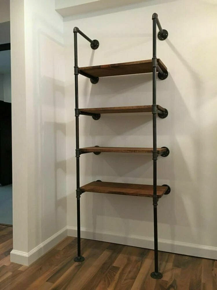 5-layer × 2 Industrial Floating Shelf,Water Pipe Shelf,DIY Rustic Ceiling Hung