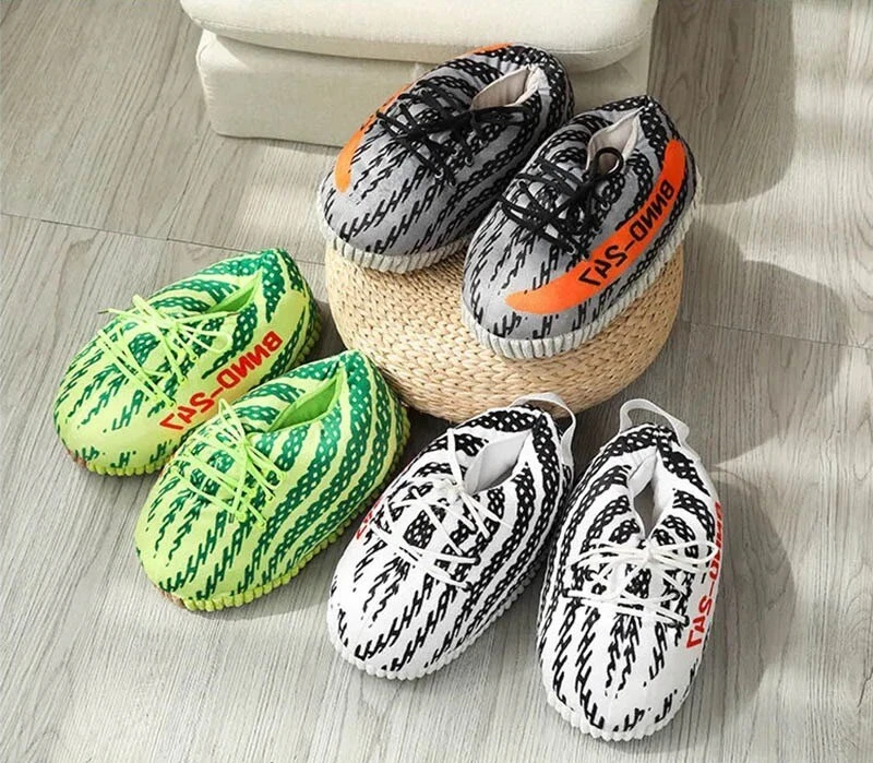 Plush Sneakers Slippers Trending Home Slippers Funny Unisex Warm