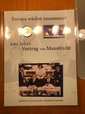 Numisblatt 10 Jahre Maastricher Vertrag aus dem Jahre 2003
