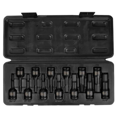 Sunex Tool 3649 13Pc 3/8" Dr Fractional & Metric Hex Impact Driver Set ...