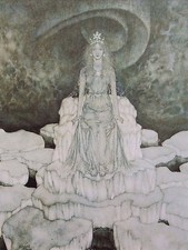 EDMUND DULAC vintage mounted print, 12 x 10", fairy tale The Snow Queen  ED32