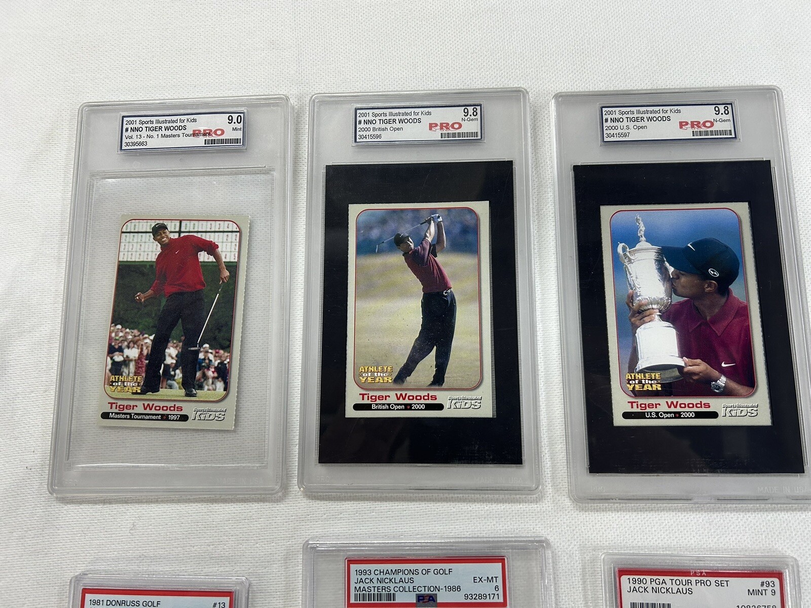 Tiger Woods & Jack Nicklaus Golf Cards view 2