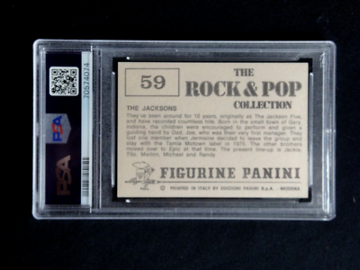 MICHAEL JACKSON THE JACKSONS 1980 PANINI ROCK & POP CARD #59 PSA 8
