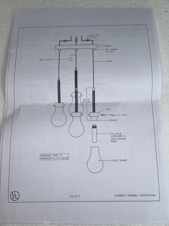Lámpara de araña Kenroy Home Keepsake de bronce de 4 luces con pantalla de vidrio sembrado Foto 3 de 4
