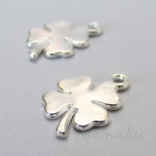Four Leaf Clover 18mm Wholesale Silver Plated Charms C5524 - 10, 20 Or 50PCs