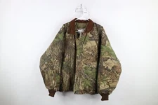 Vintage 90s Walls Mens XL Chamois Quilted Realtree Camouflage Bomber Jacket USA