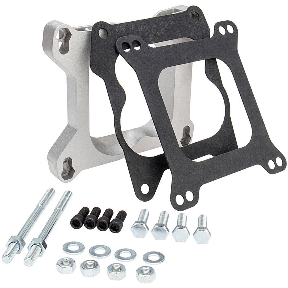 Carburetor Adapter Kit For 4BBL carb Square Bore to Spread Manifold aluminum New - Image 4 of 4