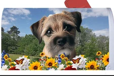 Border Terrier Summer Flowers Mail Box Cover