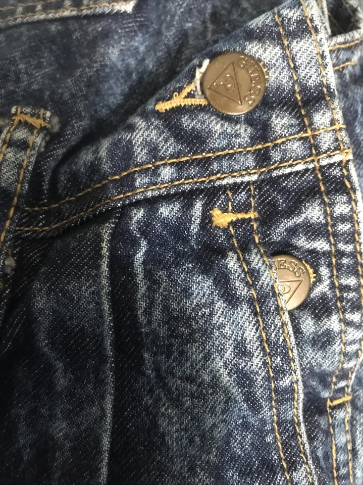 VINTAGE GUESS JEANS DENIM OVERALLS WOMENS Acid Wash BIBS GEORGES MARCIANO Size 2 - Image 4 of 4