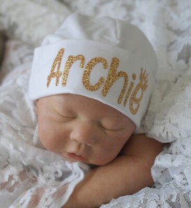 Baby Beanie Hat Cap PERSONALISED baby 