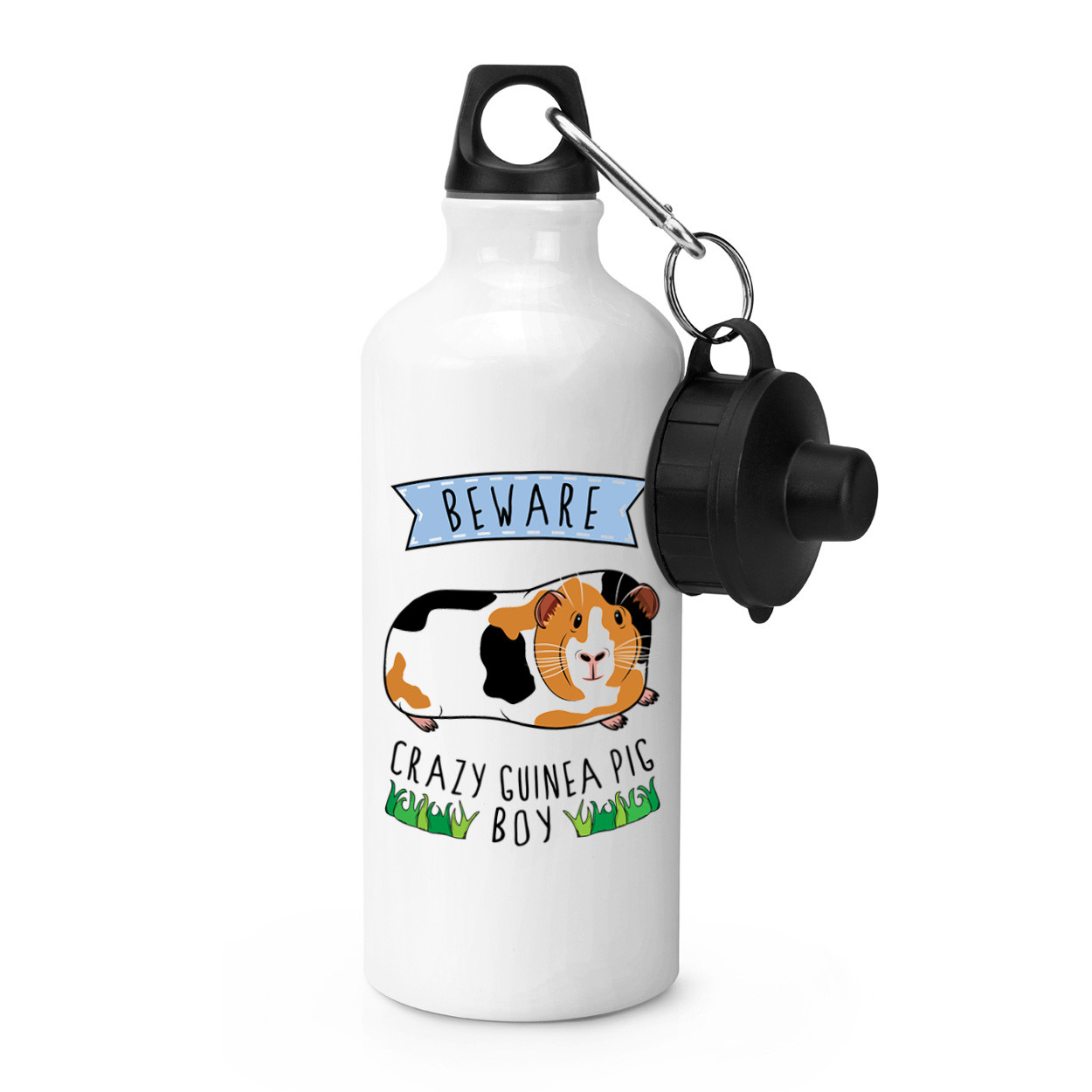 Beware Crazy Guinea Pig Boy Sports Drinks Bottle Camping - Funny Animal Pet