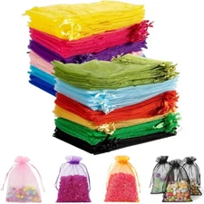 100 200pcs 5x7" Drawstring Organza Gift Bags Wedding Party Jewelry Candy Pouches